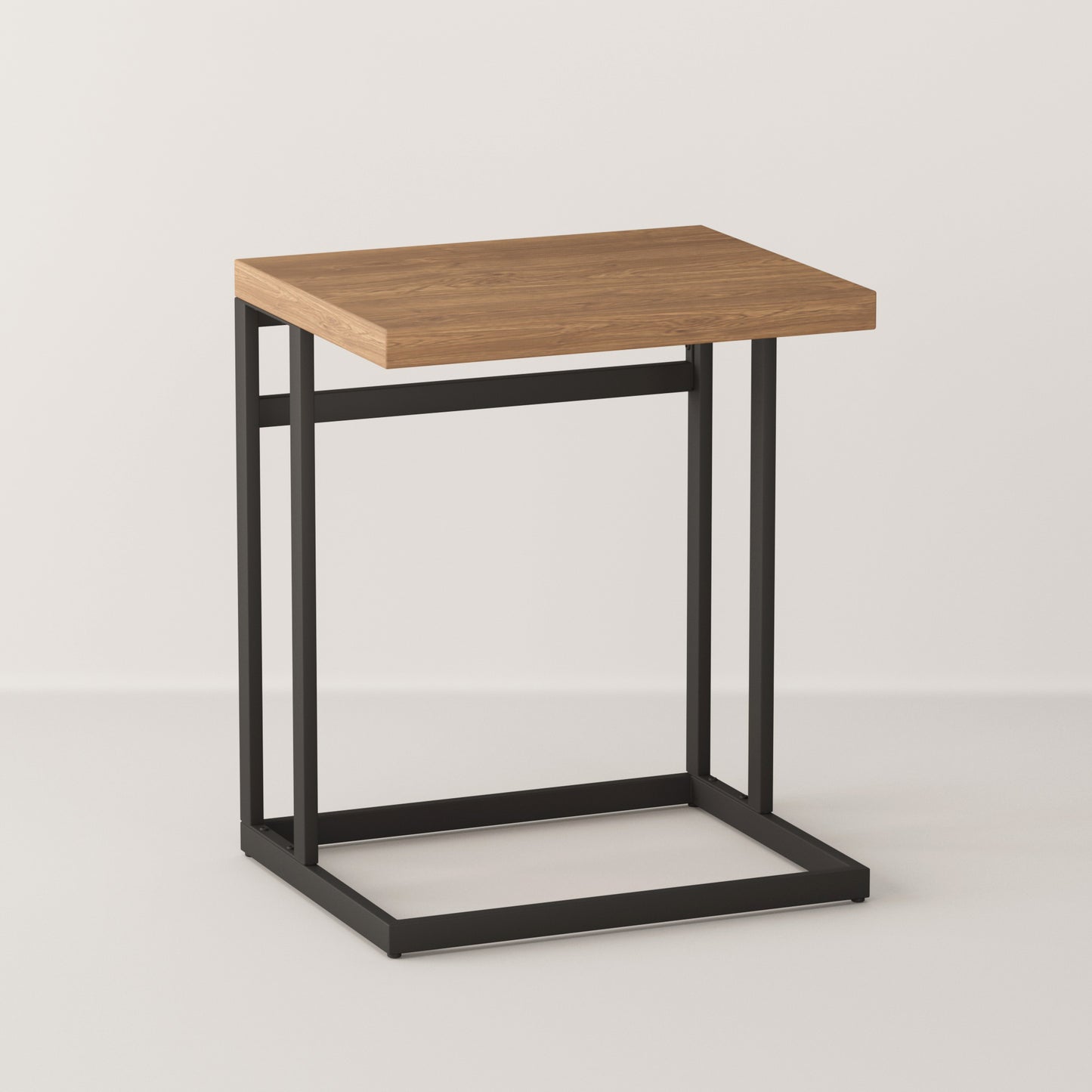 Wood and Metal C-Table with Charging