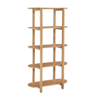 Modern Wood Bookcase - 60" Height