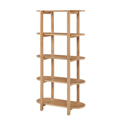 Modern Wood Bookcase - 60" Height