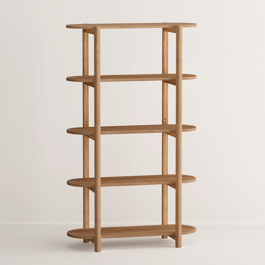 Modern Wood Bookcase - 60" Height