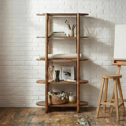 Modern Wood Bookcase - 60" Height