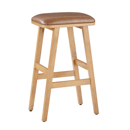 Upholstered Wood Saddle Stool - 2 Pack