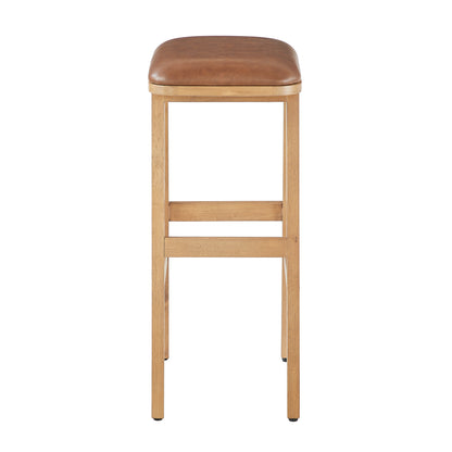 Upholstered Wood Saddle Stool - 2 Pack