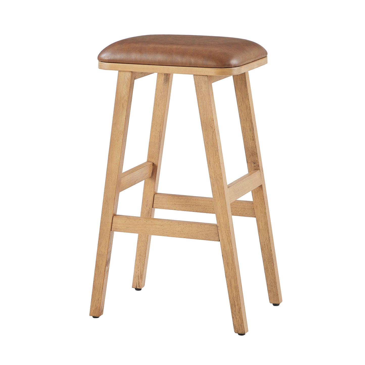 Upholstered Wood Saddle Stool - 2 Pack