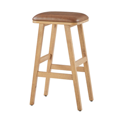 Upholstered Wood Saddle Stool - 2 Pack