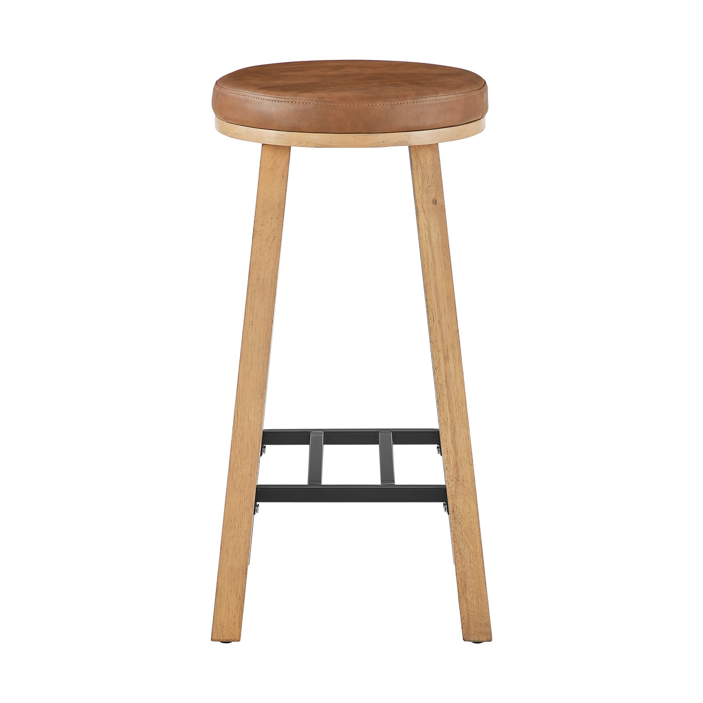 Upholstered Round Wood Stool - 2 Pack