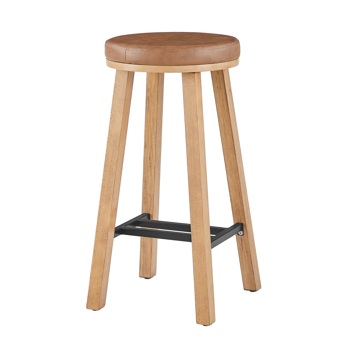 Upholstered Round Wood Stool - 2 Pack