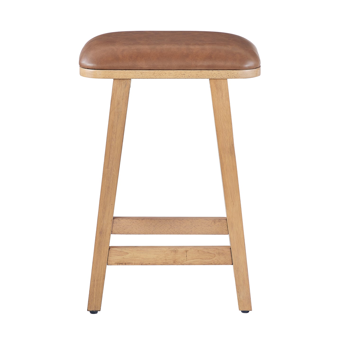 Upholstered Wood Saddle Stool - 2 Pack