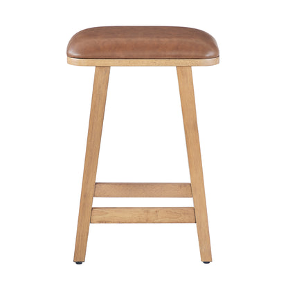 Upholstered Wood Saddle Stool - 2 Pack