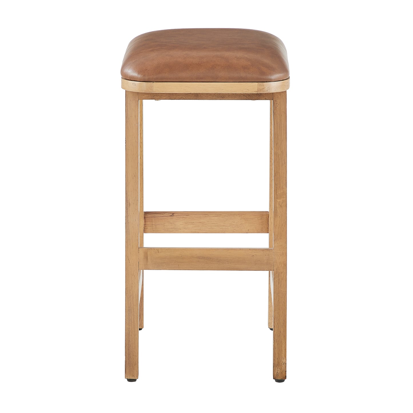 Upholstered Wood Saddle Stool - 2 Pack