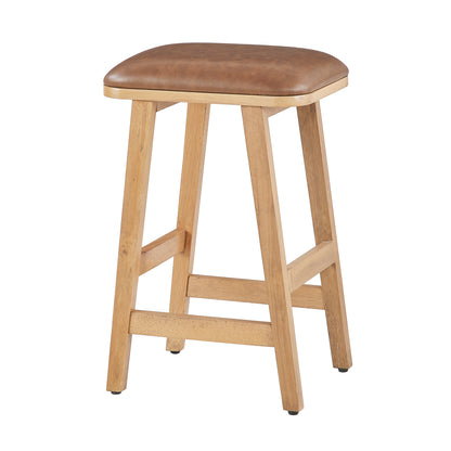 Upholstered Wood Saddle Stool - 2 Pack