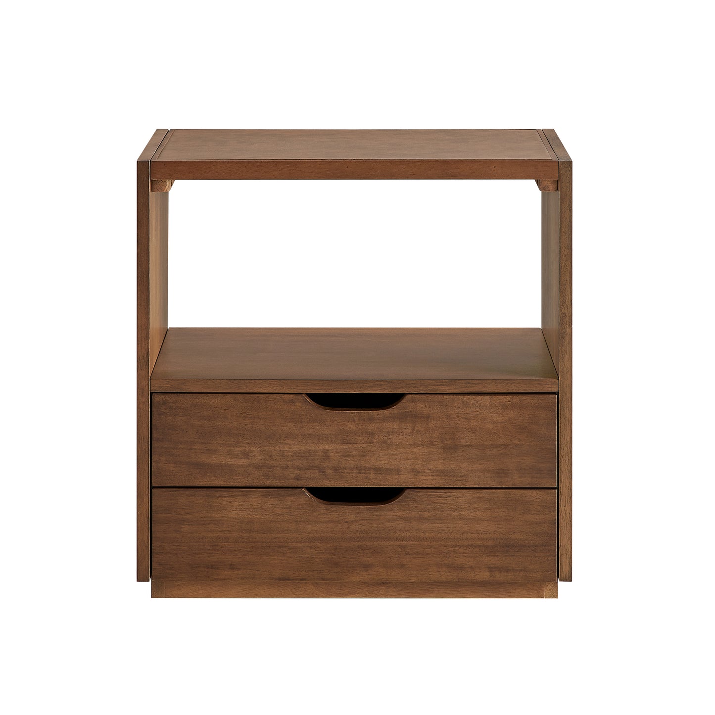 Modern Wood Nightstand with Vegan Leather Top