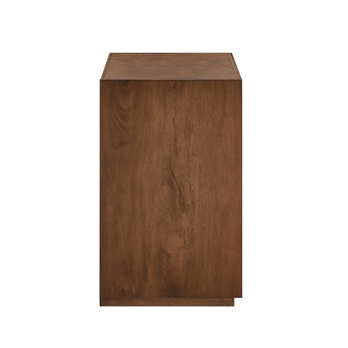 Modern Wood Nightstand with Vegan Leather Top