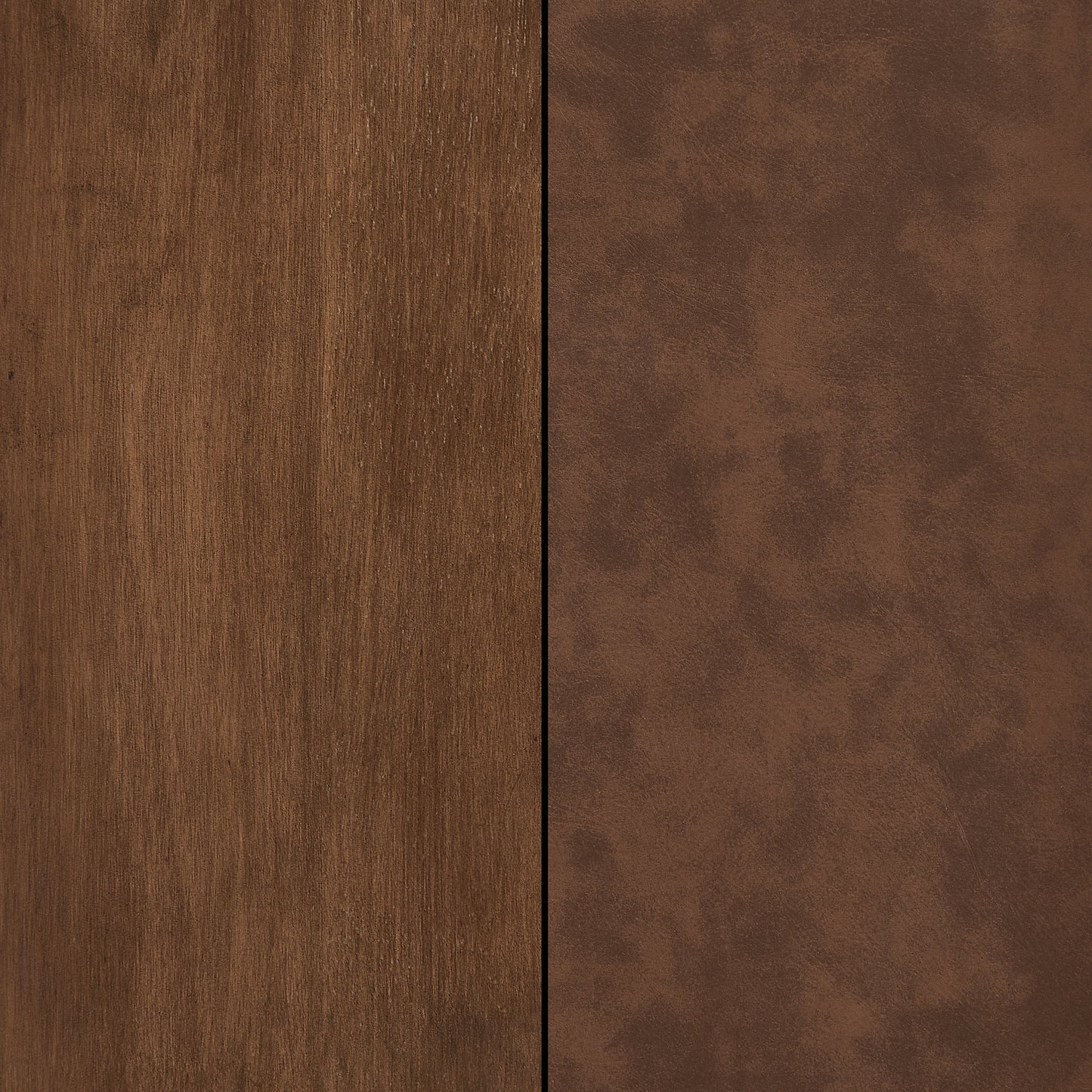 Modern Wood Nightstand with Vegan Leather Top