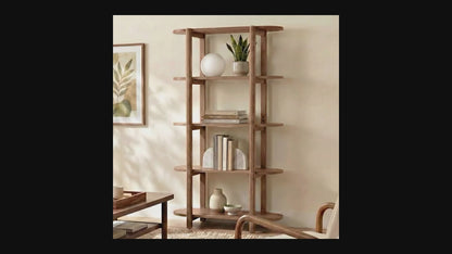 Modern Wood Bookcase - 60" Height